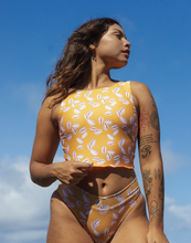 Load image into Gallery viewer, Orange crop top for surfing